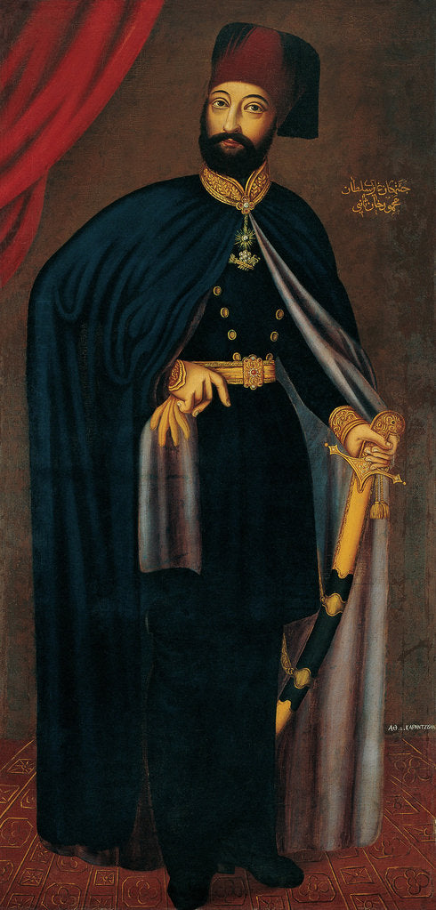 Detail of Portrait of Mahmud II, Sultan of the Ottoman Empire, after 1828 by Athanasios Karantzoulas