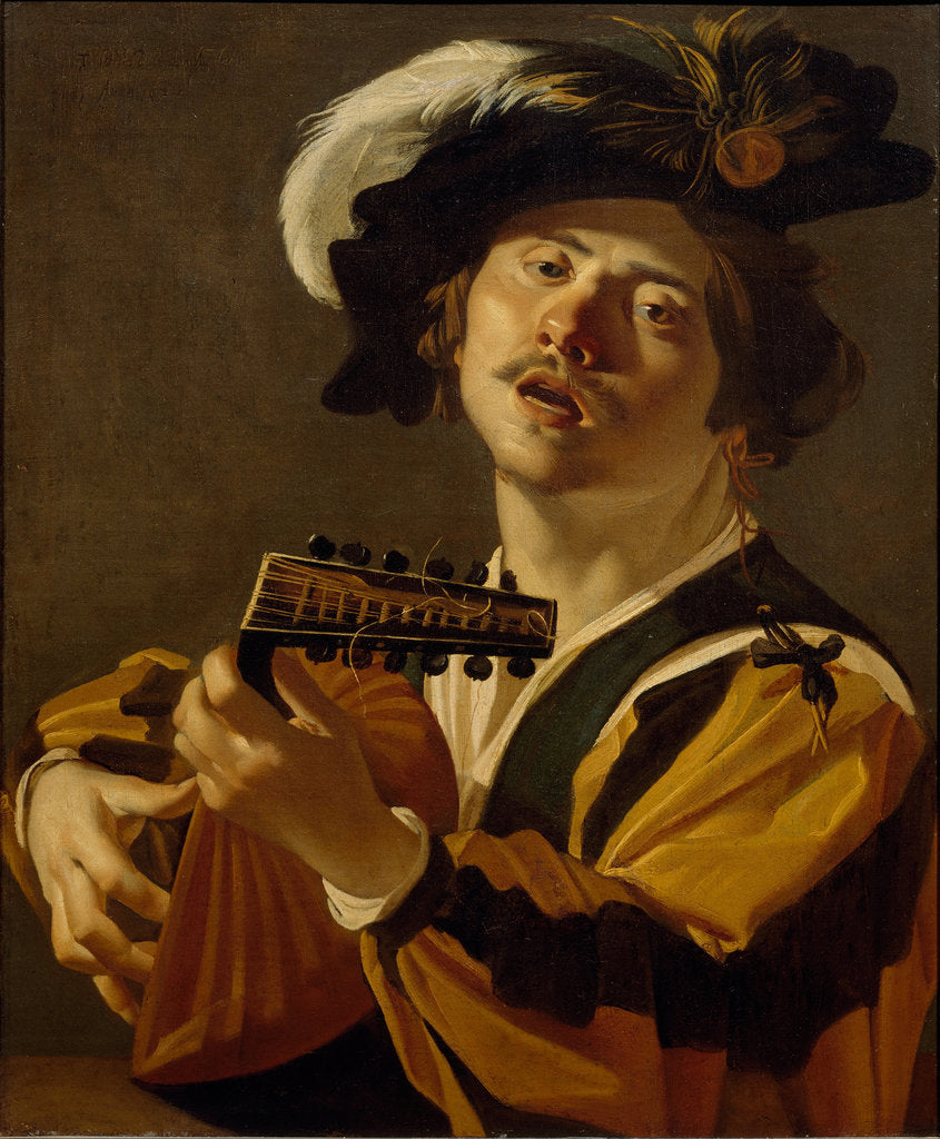 Detail of The Lute Player, 1622 by Dirck van Baburen