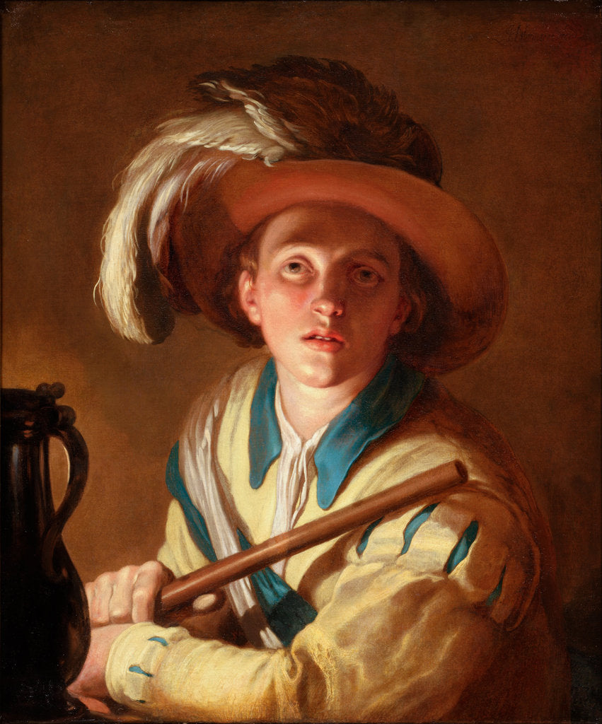 Detail of The flute player, 1621 by Abraham Bloemaert