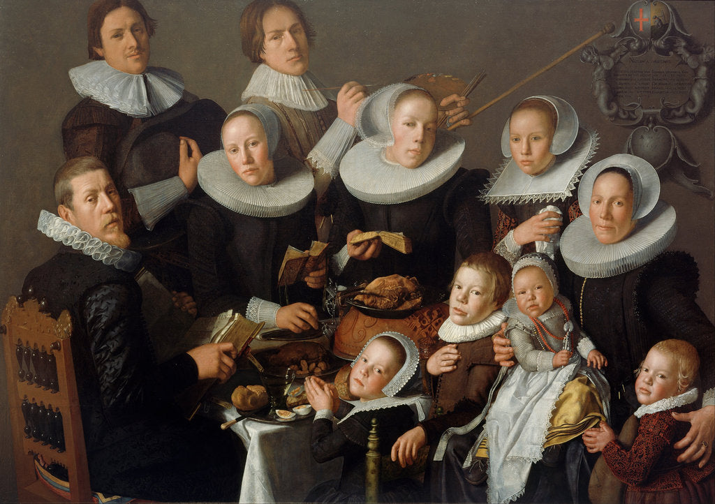 Detail of Portrait of the painter Andries van Bochoven and his family, 1629 by Andries van Bochoven