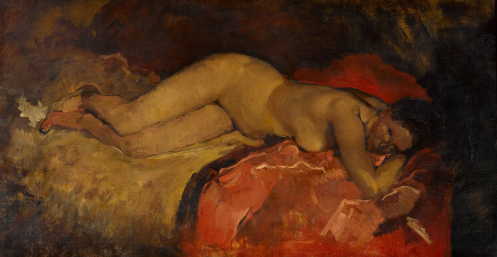 Detail of Reclining nude, ca 1887 by George Hendrik Breitner
