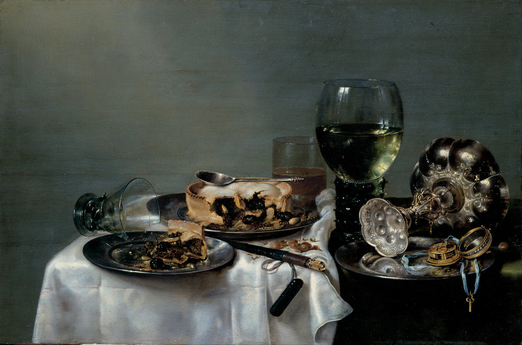 Detail of Breakfast Table with Blackberry Pie, 1631 by Willem Claesz Heda