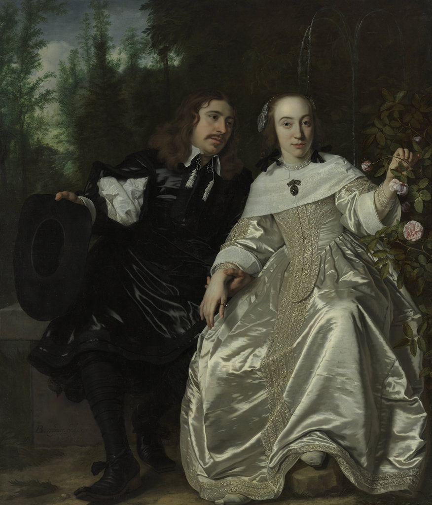 Detail of Abraham del Court and his wife Maria de Kaersgieter, 1654 by Bartholomeus van der Helst