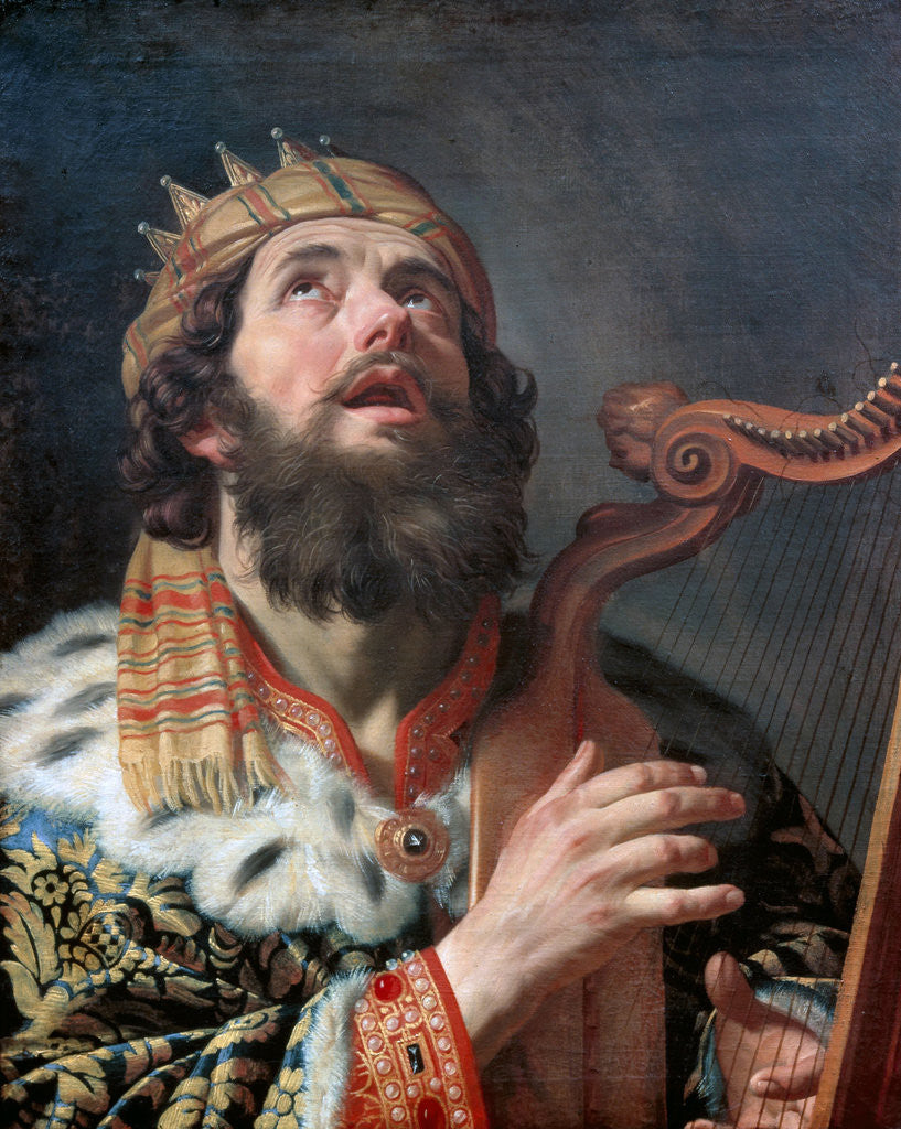 Detail of King David Playing the Harp by Gerrit van Honthorst