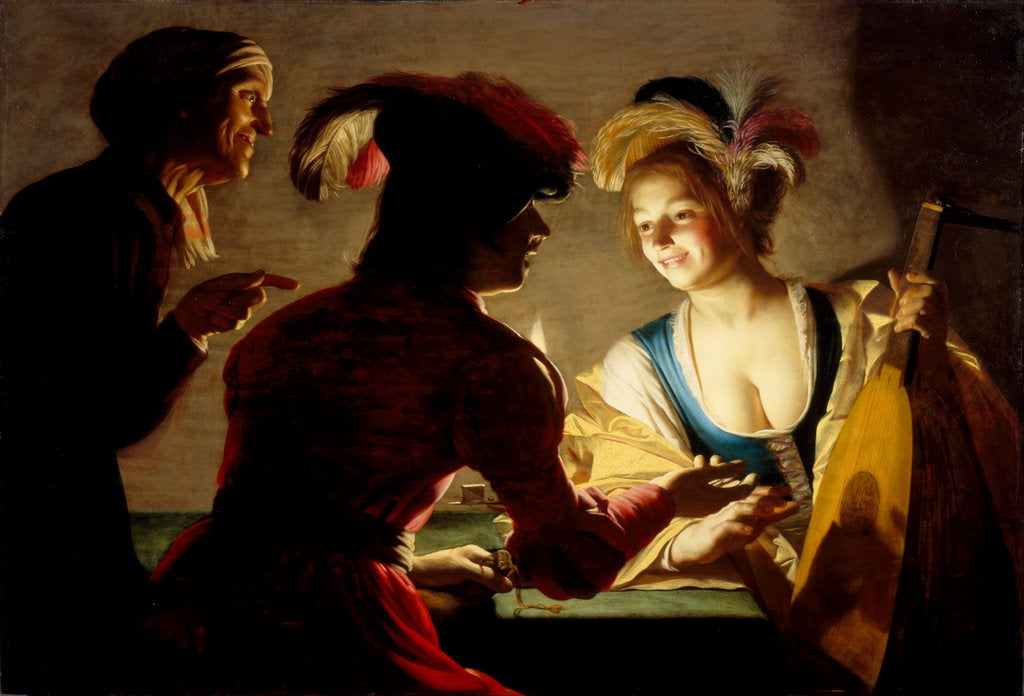 Detail of The procuress, 1625 by Gerrit van Honthorst