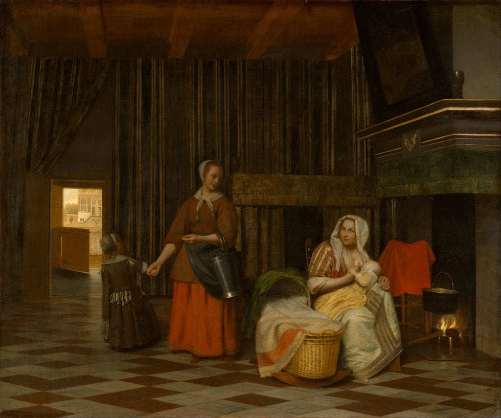 Detail of Woman and Child with Serving Maid, 1663-1665 by Pieter Hooch de