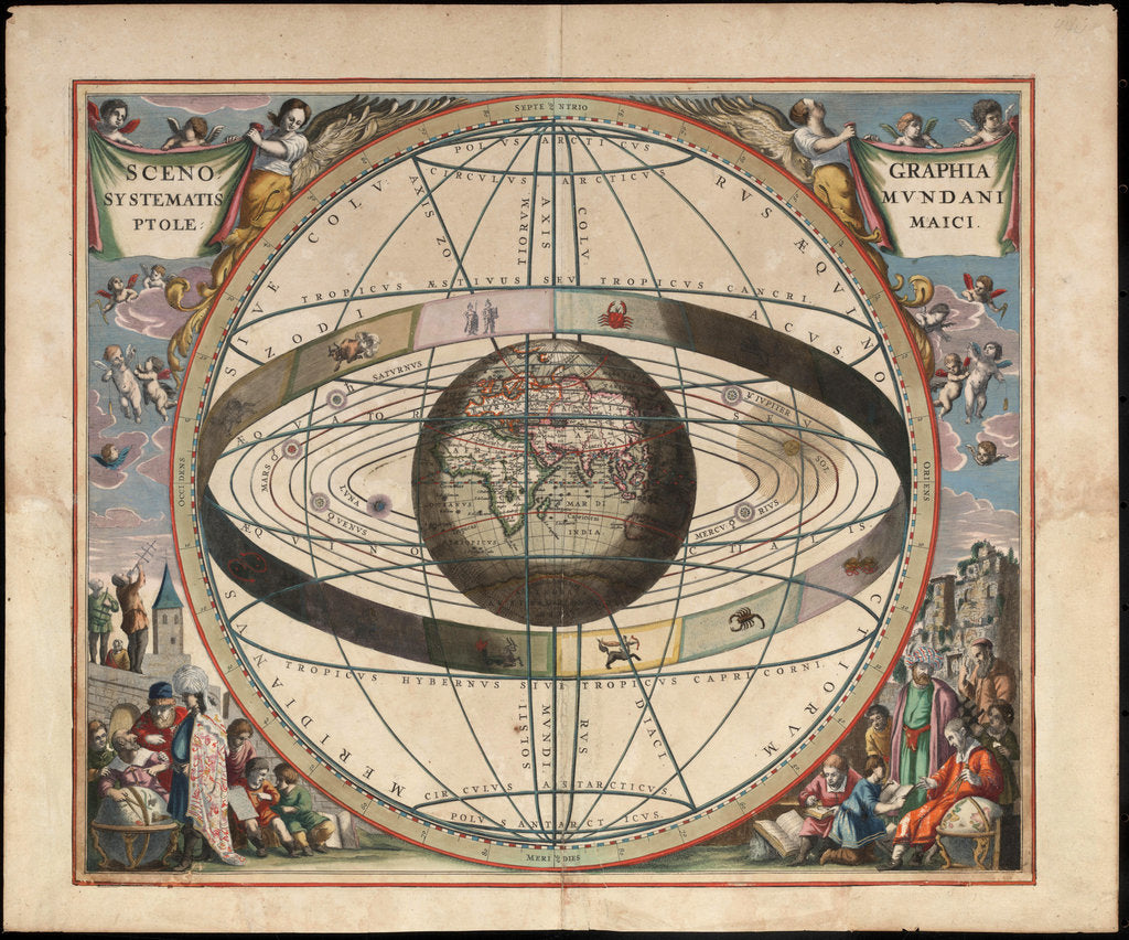 Detail of Scenography of the Ptolemaic cosmography by Johannes van Loon