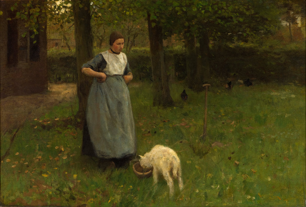 Detail of Woman from Laren with lamb, 1885 by Anton Mauve