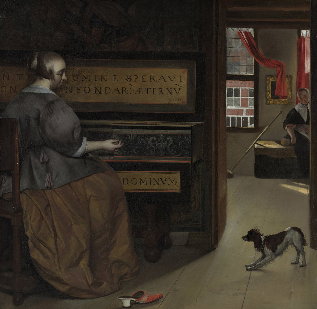 Detail of Lady at a Virginal, ca 1665 by Gabriel Metsu