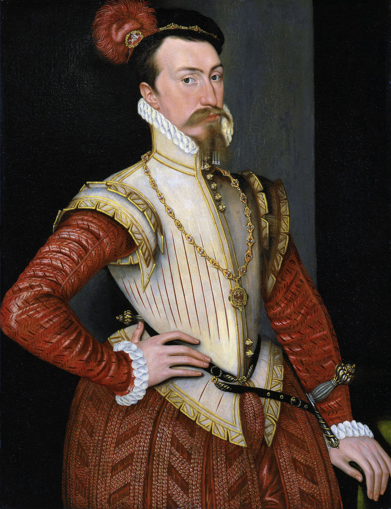 Detail of Robert Dudley, 1st Earl of Leicester (1532-1588) by Steven van der Meulen