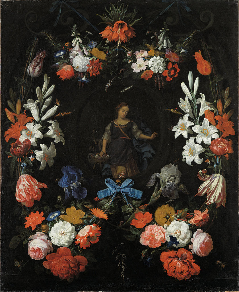 Detail of Garland of Flowers, ca 1675 by Abraham Mignon