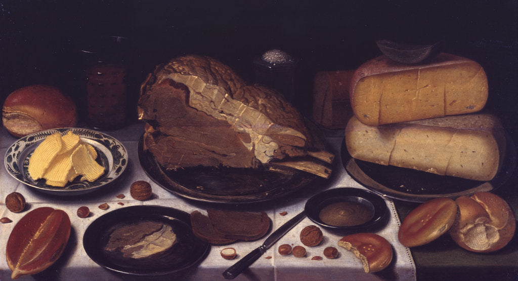 Detail of Breakfast, 1615-1620 by Floris van Schooten