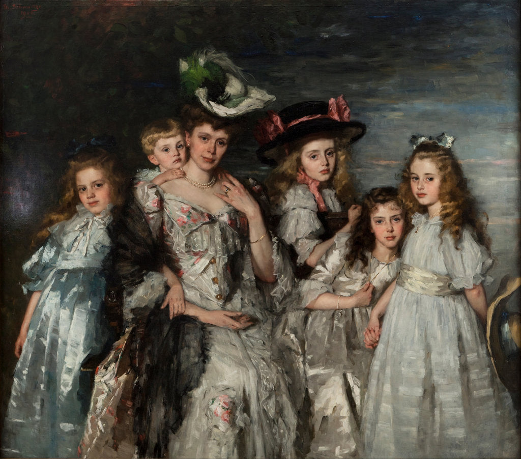 Detail of Portrait of Aleida Gijsberta Maria van Ogtrop-Hanlo and her five children, 1906 by Thérèse Schwartze