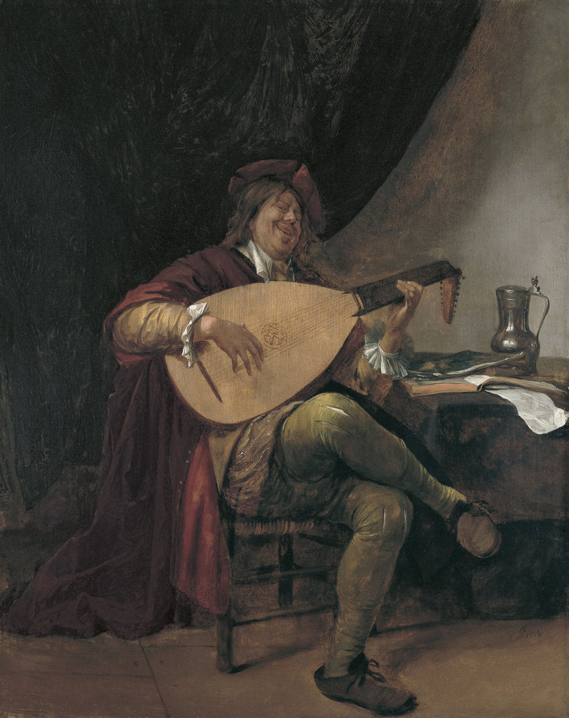 Detail of Self-Portrait playing the Lute, ca 1665 by Jan Havicksz Steen