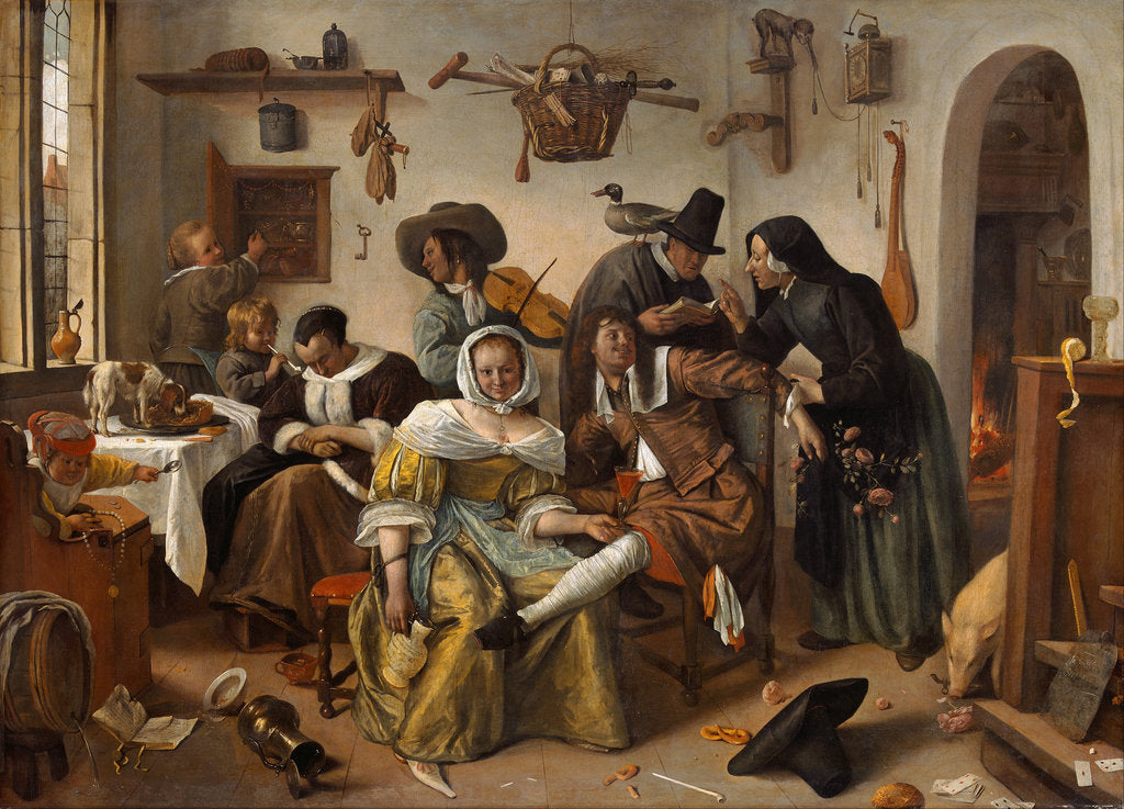 Detail of The Topsy-Turvy World (In Weelde Siet Toe), 1663 by Jan Havicksz Steen