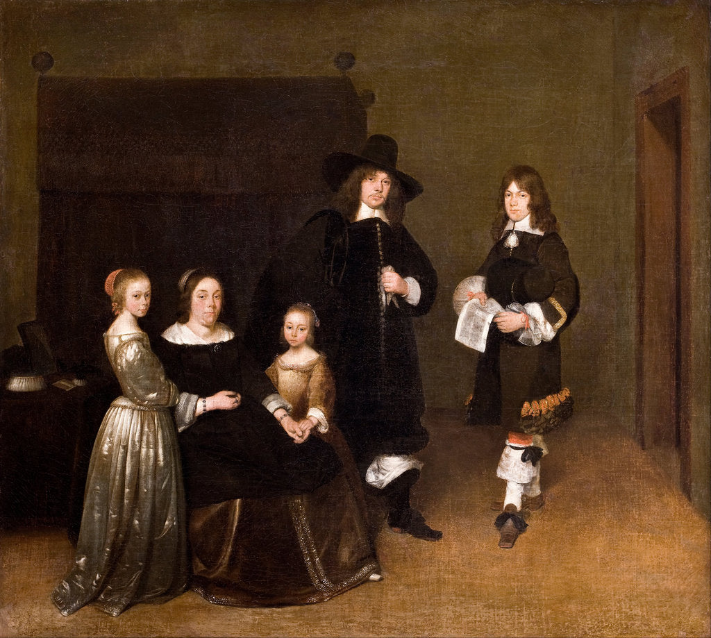 Detail of Portrait of a Family, 1656 by Gerard Ter Borch the Younger