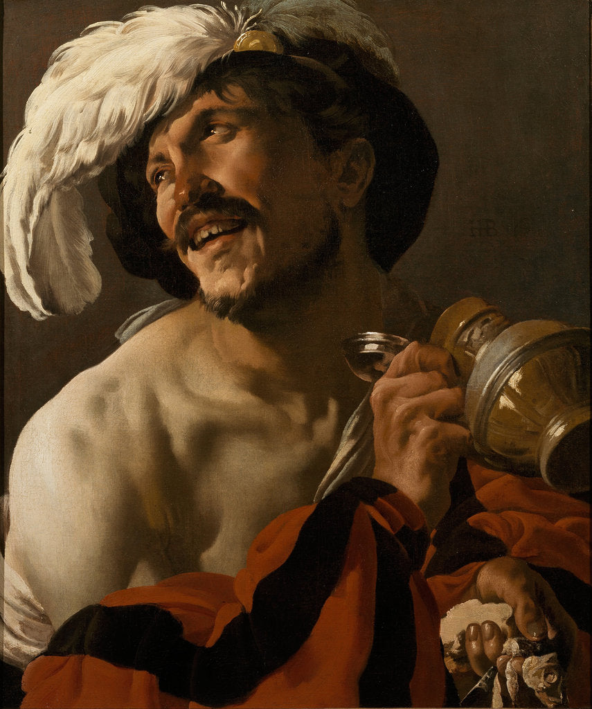 Detail of The Merry Drinker, 1625 by Hendrick Jansz Terbrugghen