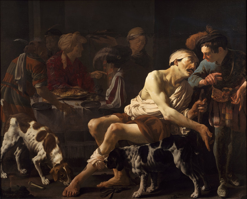 Detail of The Rich Man and the Poor Lazarus, 1625 by Hendrick Jansz Terbrugghen