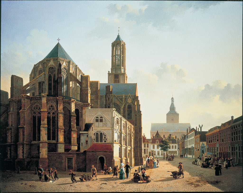 View of the choir and tower of Utrecht Cathedral, c. 1829 by Jan Hendrik Verheyen