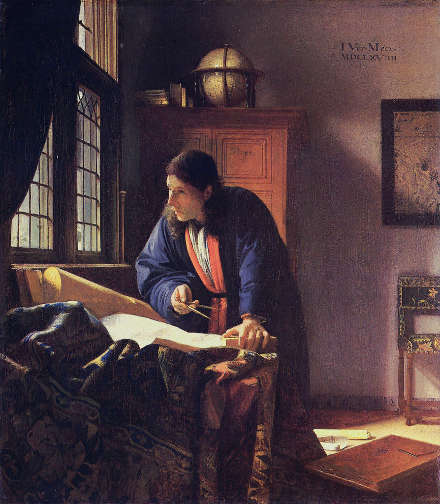 Detail of The Geographer by Jan Vermeer