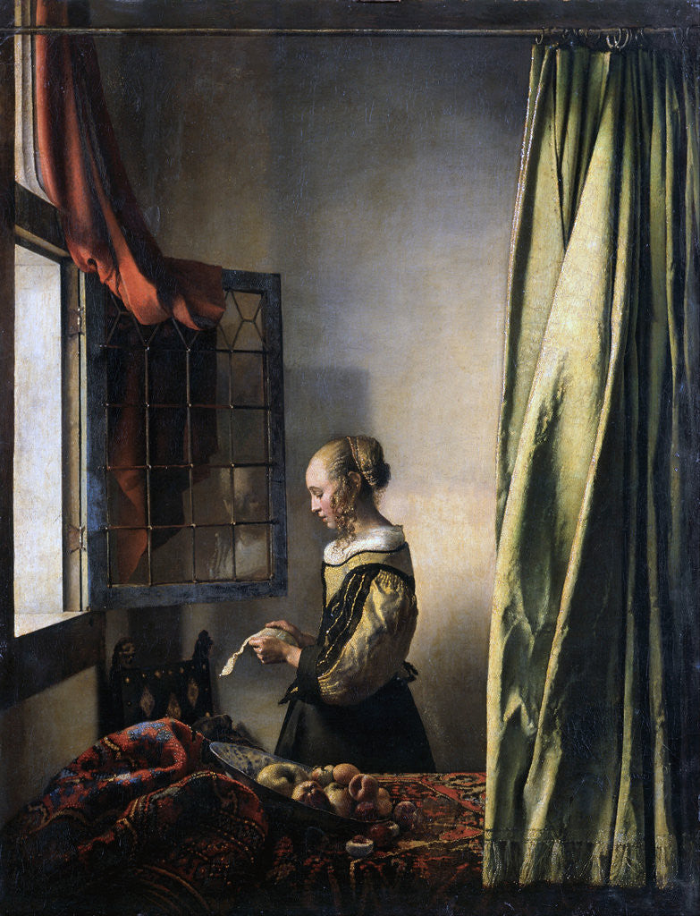 Detail of Girl Reading a Letter by an Open Window by Jan Vermeer
