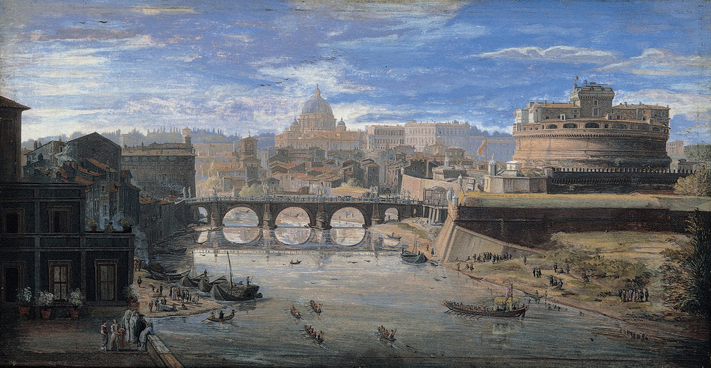 Detail of View of Tor di Nona, um 1700 by Caspar Adriaensz. van Wittel