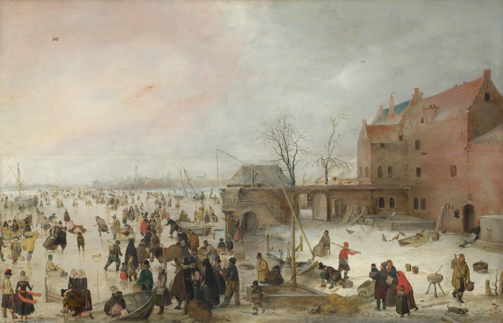 Detail of A Scene on the Ice near a Town, c. 1615 by Hendrick Avercamp
