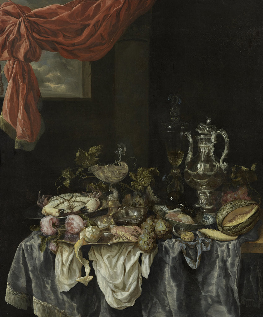Detail of Sumptuous still life, 1654 by Abraham Hendricksz van Beijeren