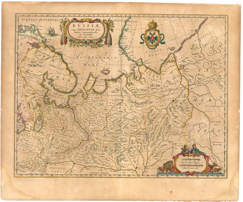 Detail of Map of Russia by Willem Janszoon Blaeu