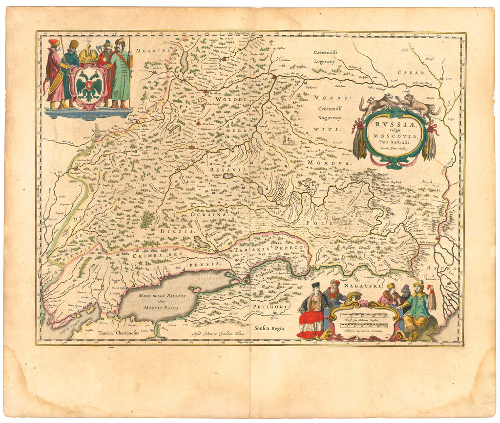 Detail of Map of Russia by Willem Janszoon Blaeu