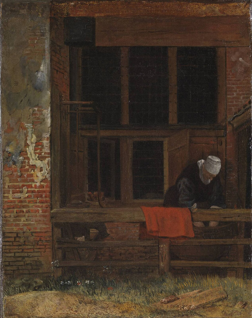 Detail of A courtyard, c. 1660 by Esaias Boursse