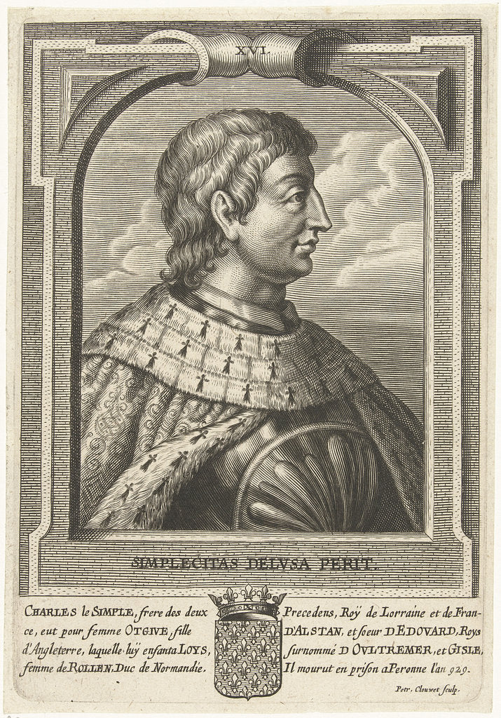 Detail of Charles III the Simple, King of Western Francia by Petrus Clouwet