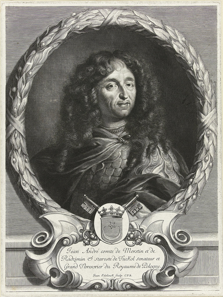 Detail of Portrait of the poet Jan Andrzej Morsztyn, 1670s by Jan Edelinck