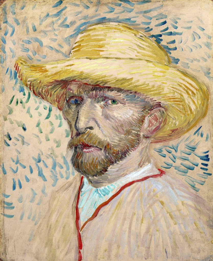Detail of Self-portrait by Vincent Van Gogh