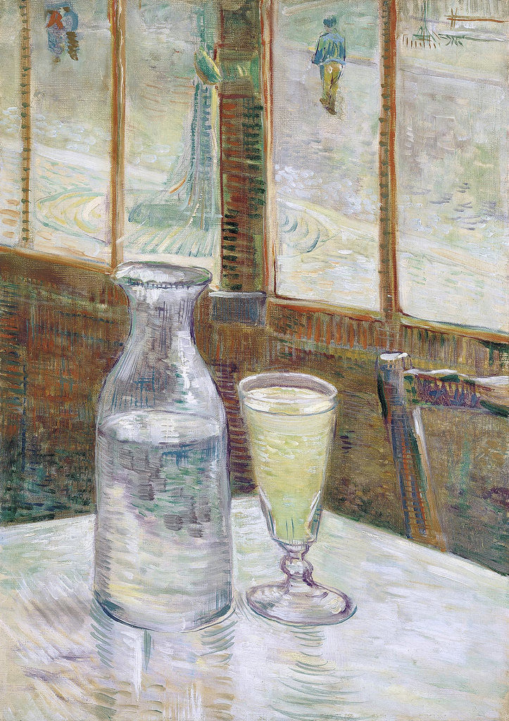 Detail of CafÃ© table with absinth by Vincent Van Gogh