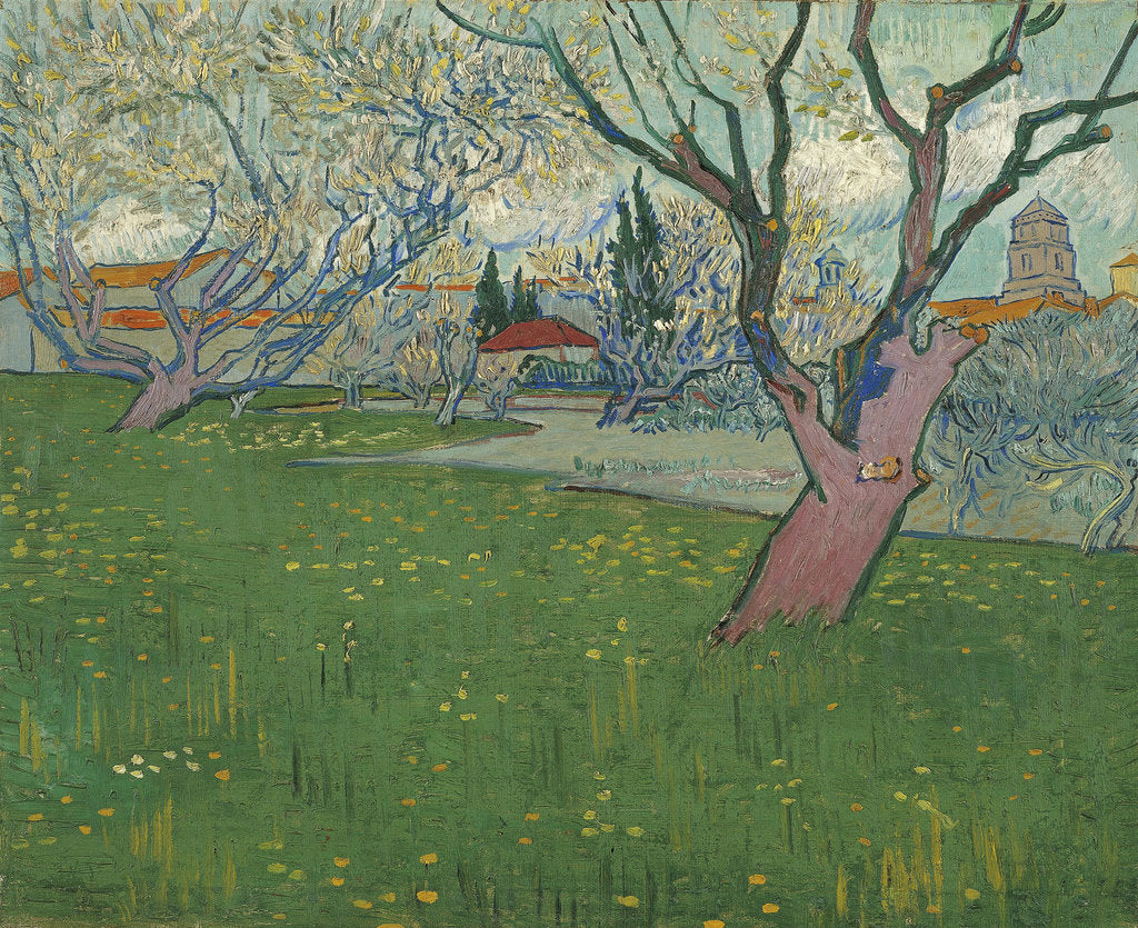 Detail of Orchards in blossom, view of Arles, 1889 by Vincent van Gogh