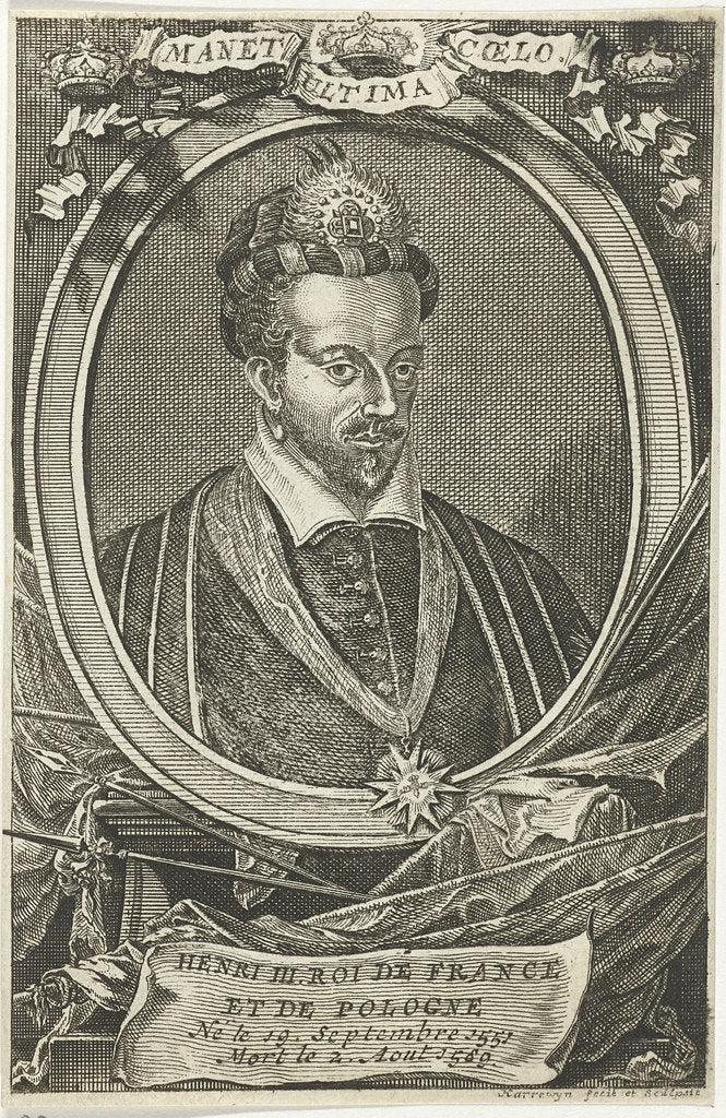 Detail of Portrait of Henry III of France, King of Poland and Grand Duke of Lithuania by Jacobus Harrewijn
