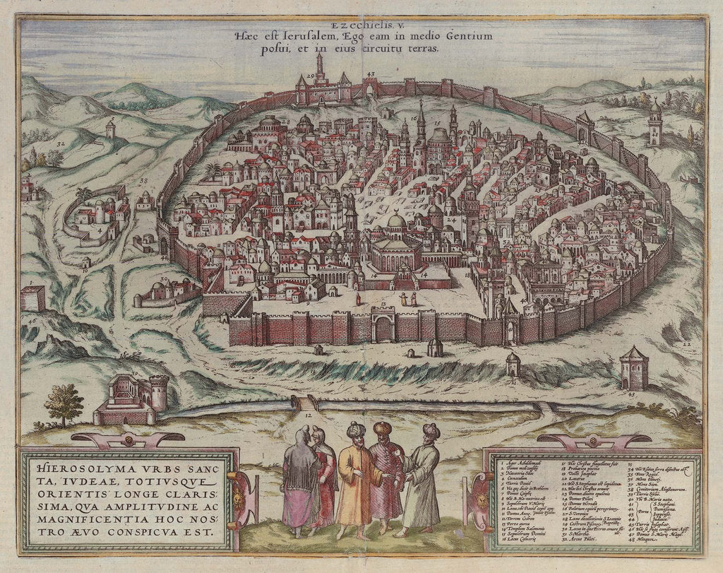 Detail of The Jerusalem Map by Frans Hogenberg