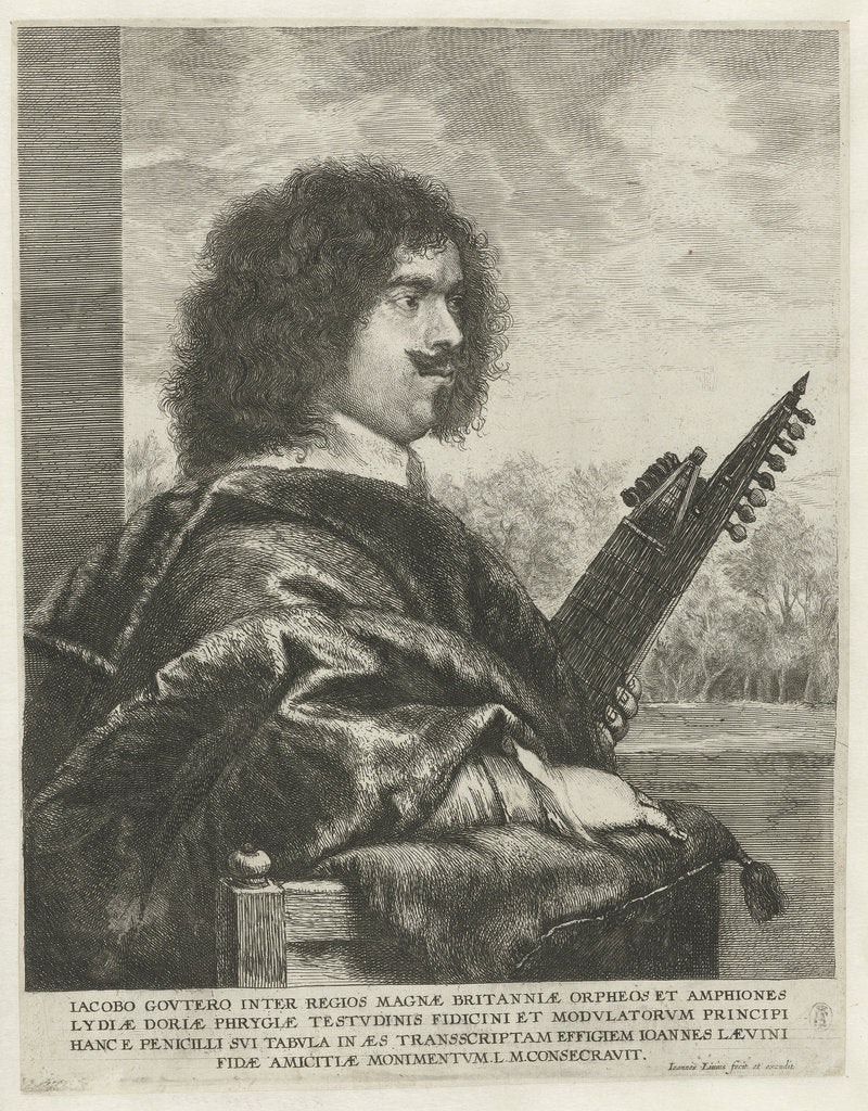 Detail of Portrait of the composer and lutenist Jacques Gaultier, 1631-1635 by Jan Lievens