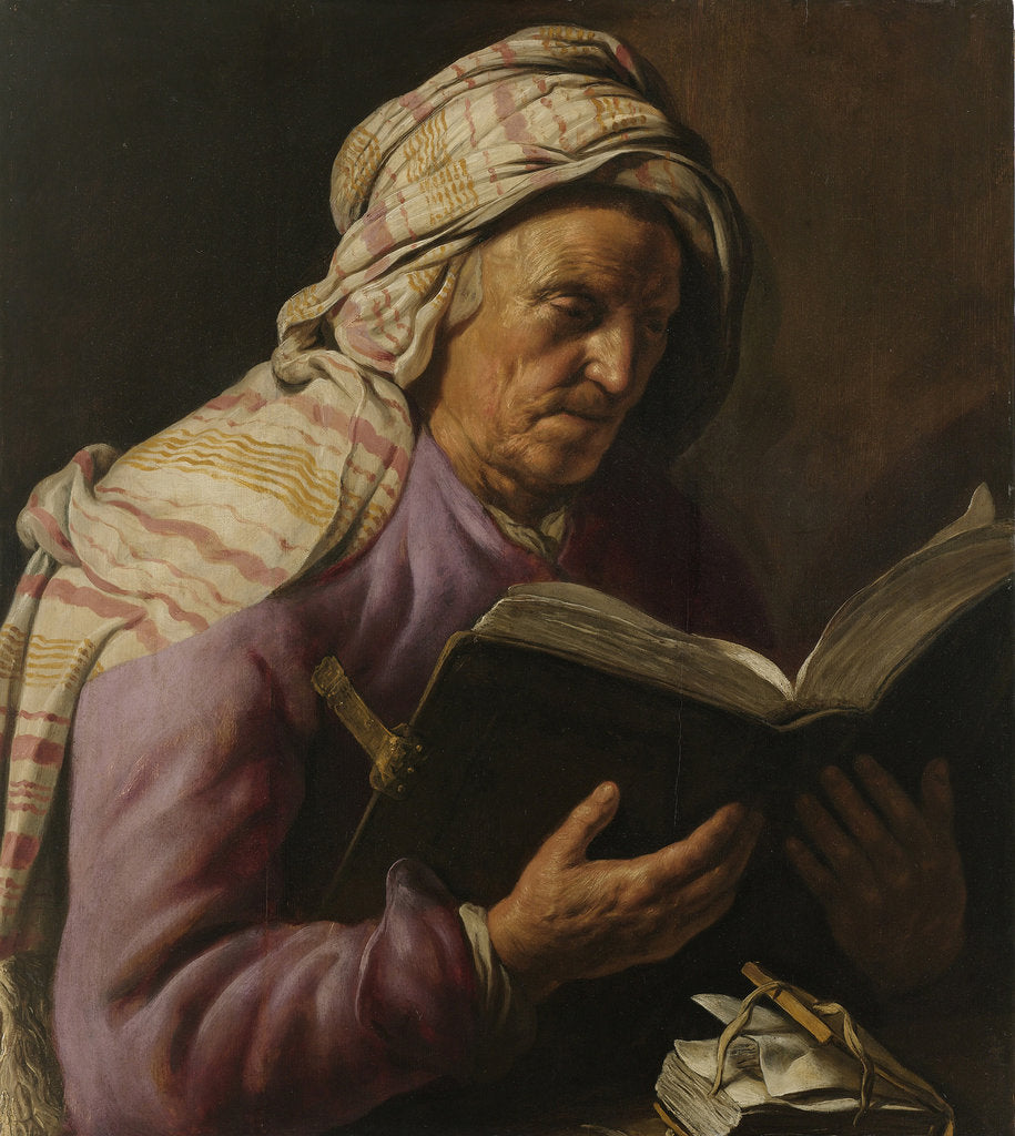 Detail of Old Woman Reading, 1626-1633 by Jan Lievens