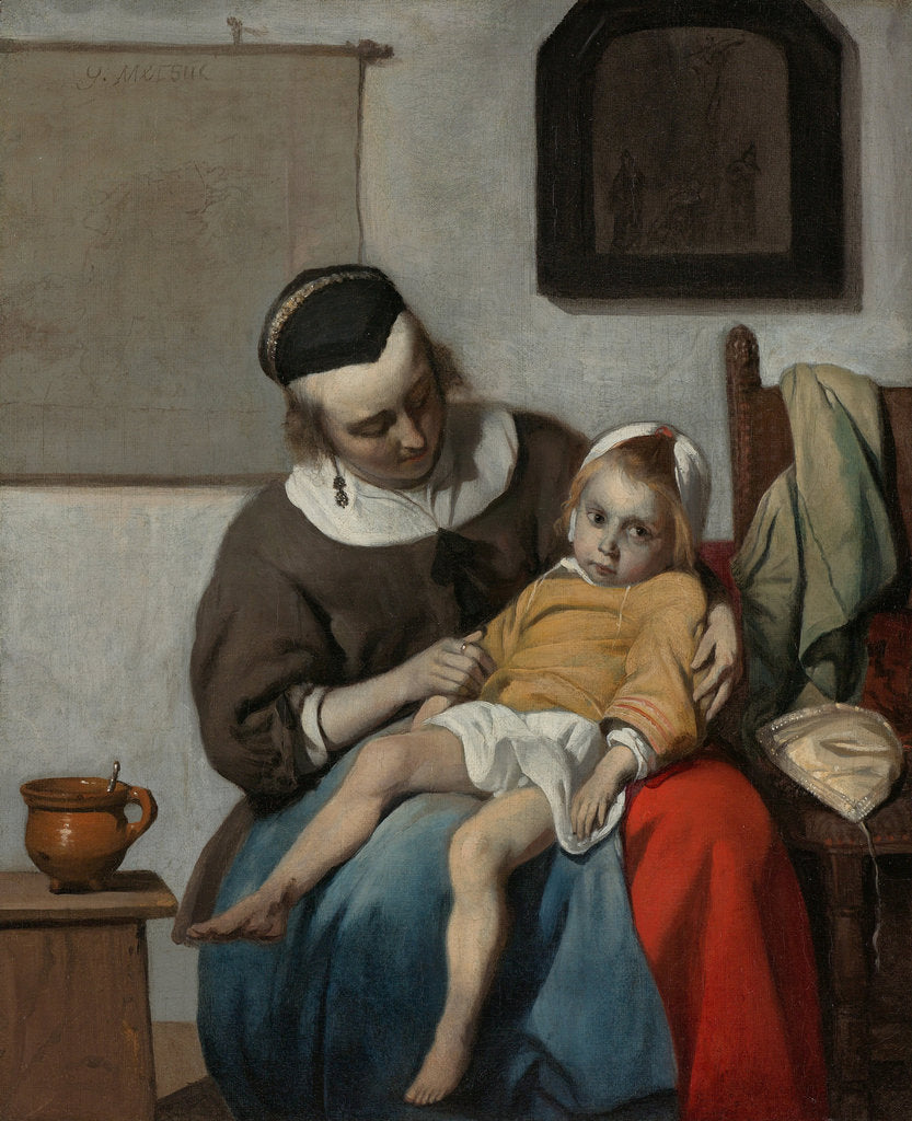 Detail of The Sick Child, ca 1663 by Gabriel Metsu