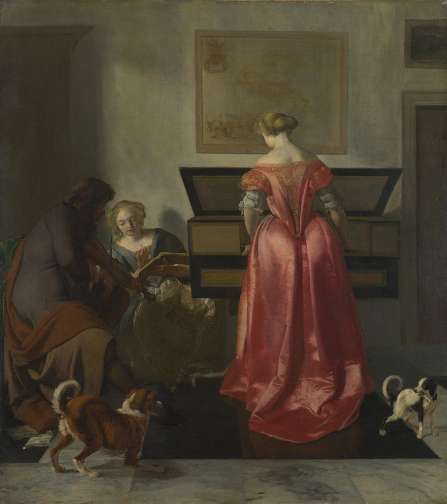 Detail of Two Women and a Man making Music, ca 1675 by Jacob Lucasz. Ochtervelt
