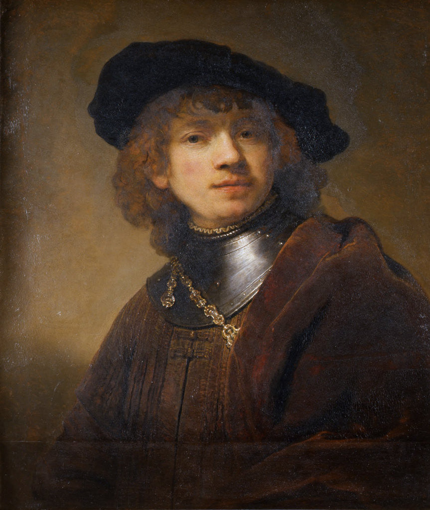 Detail of Portrait of a Young Man by Rembrandt (Rembrandt van Rijn)