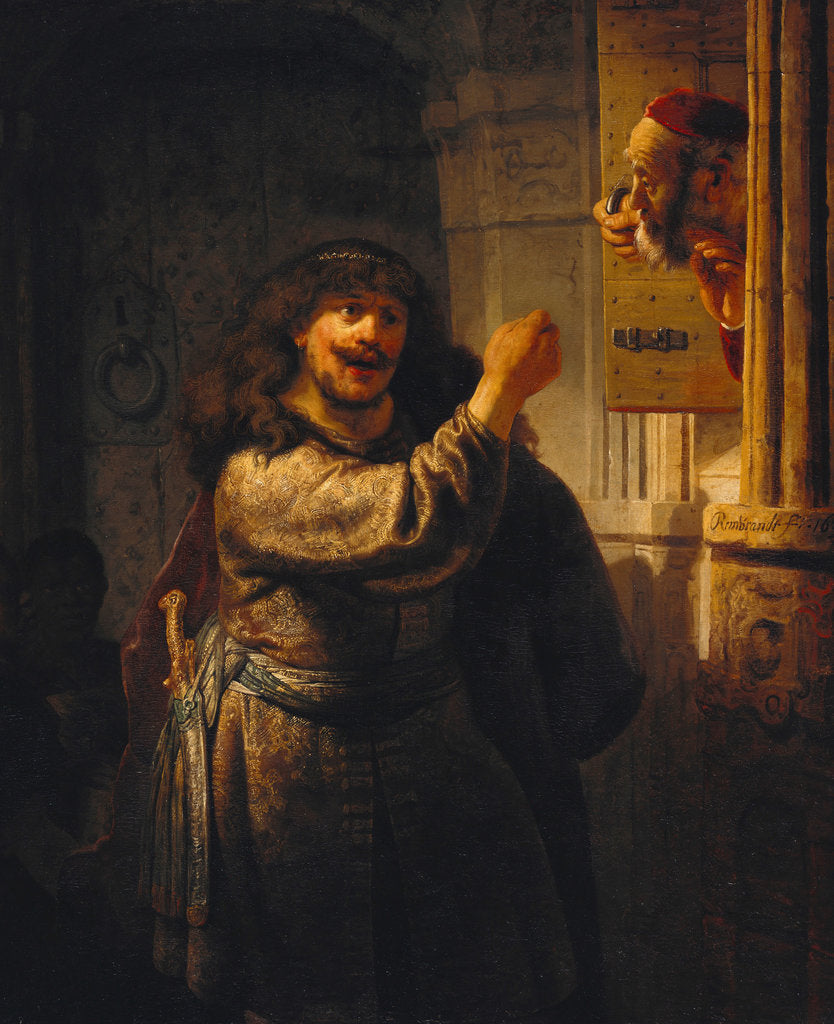 Detail of Samson threatened his father-in-law, 1635 by Rembrandt van Rhijn