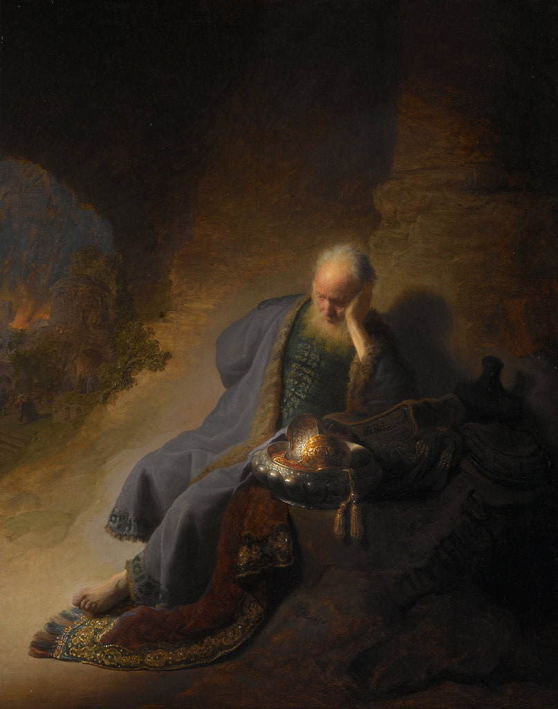 Detail of Jeremiah lamenting the Destruction of Jerusalem, 1630 by Rembrandt van Rhijn