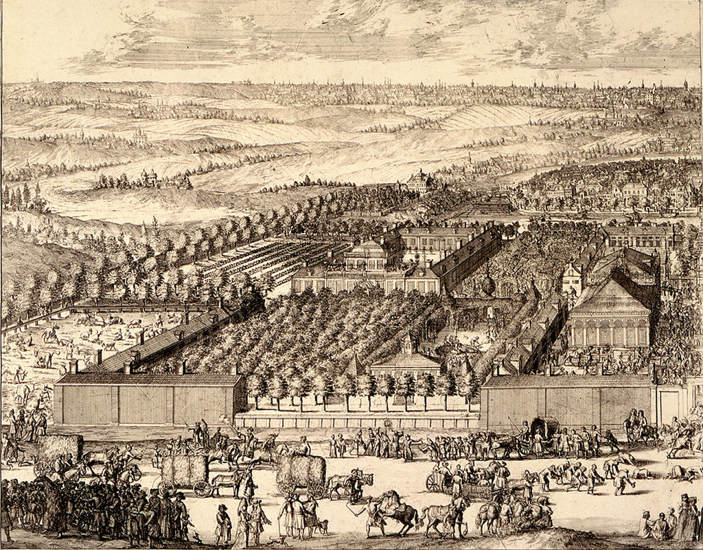Detail of German Quarter (Nemetskaya sloboda) in Moscow (left part), 1705 by Adriaan Schoonebeek