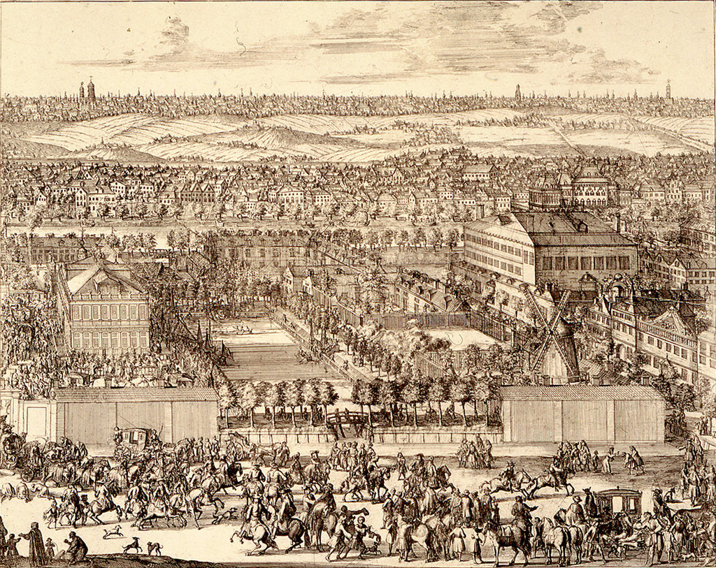 Detail of German Quarter (Nemetskaya sloboda) in Moscow (right part), 1705 by Adriaan Schoonebeek