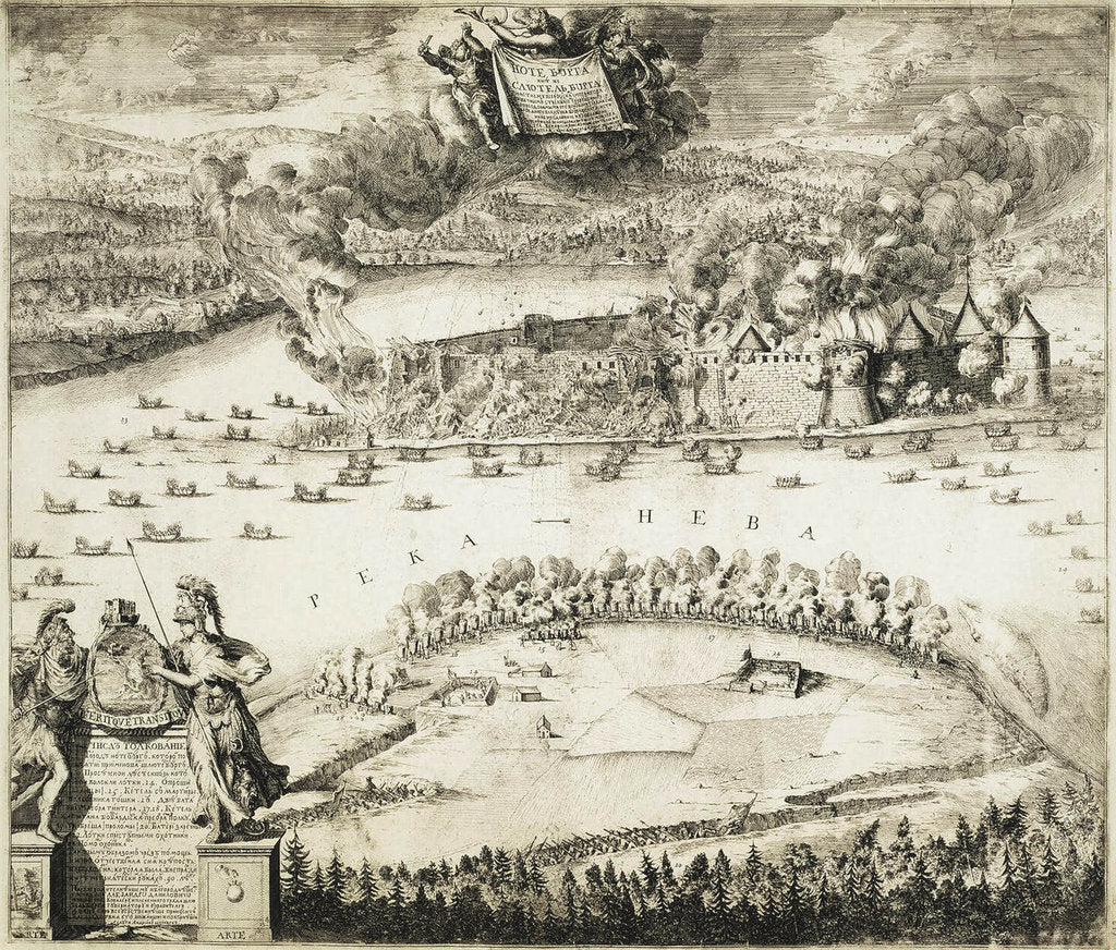 Detail of Taking of the Swedish Nöteburg Fortress by Russian Troops on October 11, 1702, 1703 by Adriaan Schoonebeek
