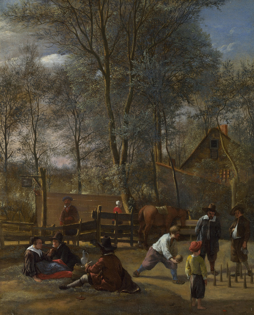 Detail of Skittle Players outside an Inn, ca 1663 by Jan Havicksz Steen