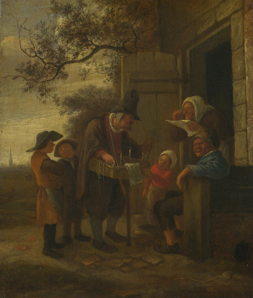 Detail of A Pedlar selling Spectacles outside a Cottage, c. 1653 by Jan Havicksz Steen